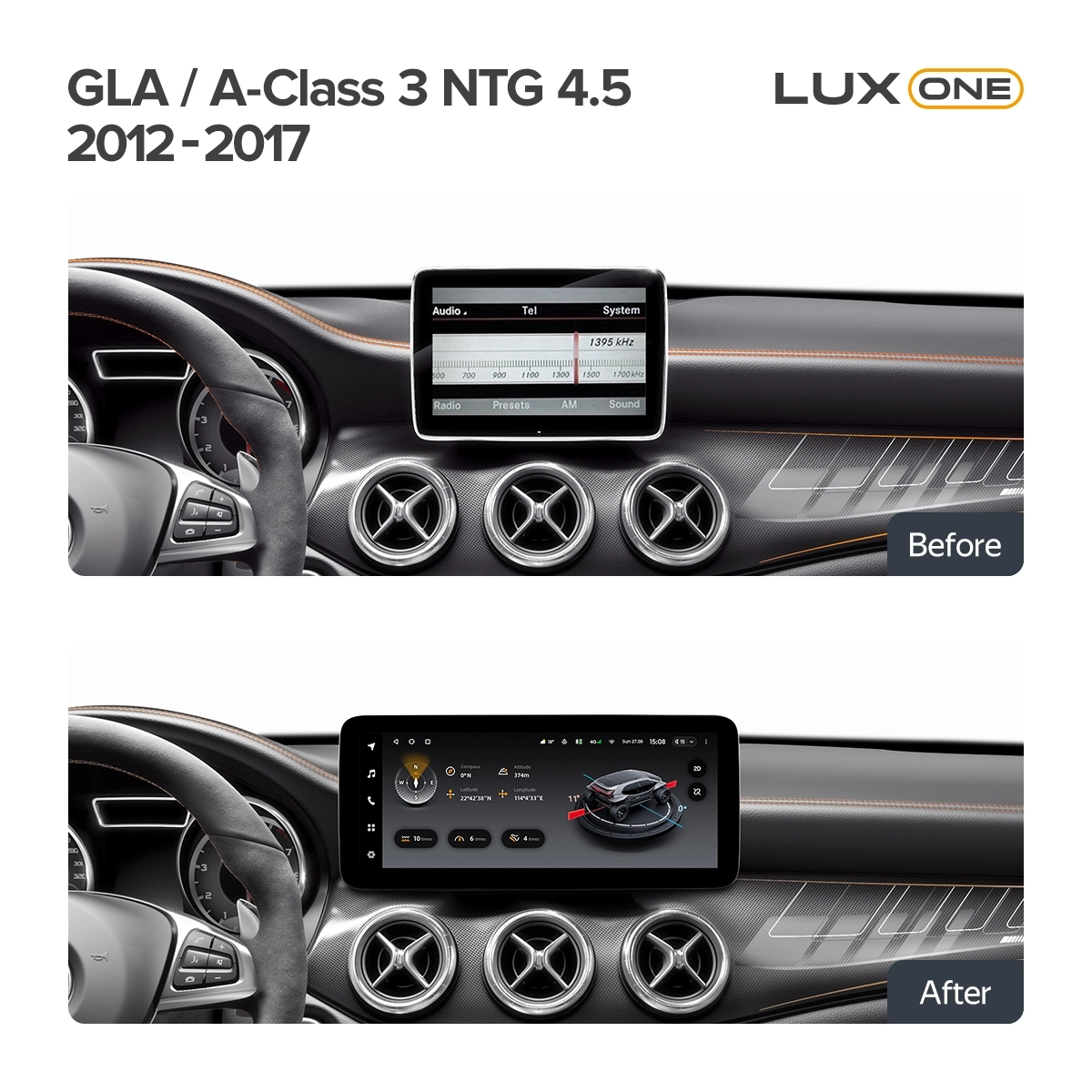 Navigatie auto Teyes Lux One Mercedes-Benz A Class W176 2012-2017 NTG 4.5 6+128GB 12.3” IPS Octa-Core 2.0 GHz Android 4G DSP Bluetooth 5.1 [1]