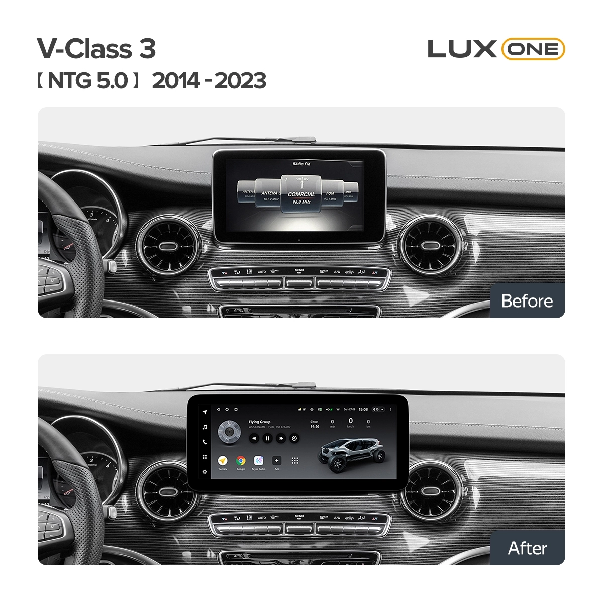 Navigatie auto Teyes Lux One Mercedes-Benz V Class W447 2014-2023 NTG 5.0 6+128GB 12.3” IPS Octa-Core 2.0 GHz Android 4G DSP Bluetooth 5.1 [1]
