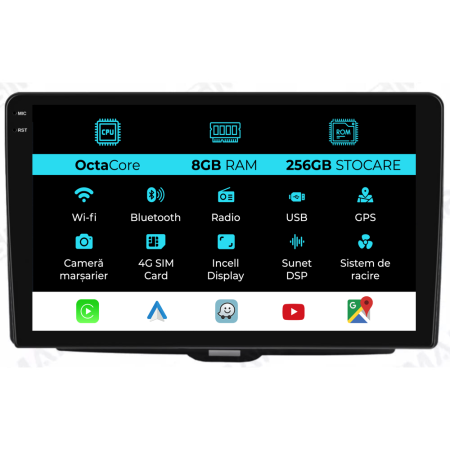 Giulietta (2010-2020) - Navigatie Dedicata Alfa Romeo Giulietta (2010-2020), 9Inch, 8Gb Ram, 256Gb Stocare, Carplay