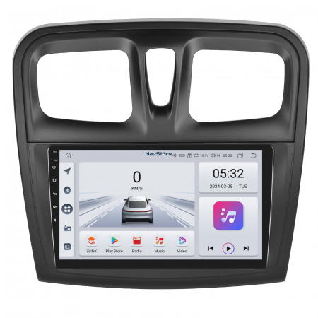Sandero (2010 - 2020) - Navigatie Dedicata Android Dacia Logan/Sandero (2012-2020), 9Inch, 4Gb Ram, 64Gb Stocare, Bluetooth, Carplay