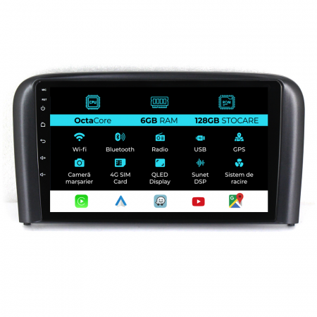 S80 (1998 - 2006) - Navigatie Dedicata Volvo S80 (1998-2006), 9Inch, 6Gb Ram, 128Gb Stocare, Carplay