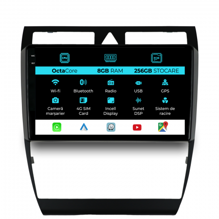 A6 C5 (2000 - 2004) - Navigatie Dedicata Audi A6 C5 (2000-2004), 9Inch, 8Gb Ram, 256Gb Stocare, Carplay