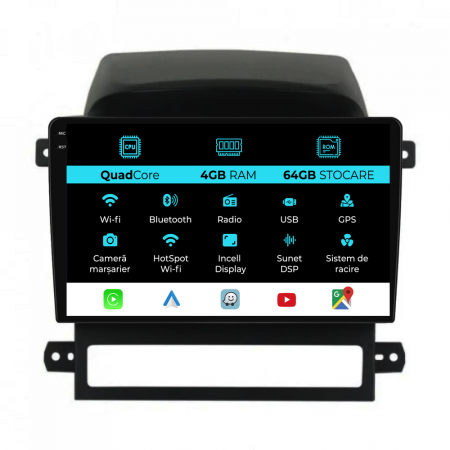 Captiva (2006 - 2011) - Navigatie Dedicata Chevrolet Captiva (2006-2011),QuadCore, 9Inch, 4Gb Ram, 64Gb Stocare, Carplay