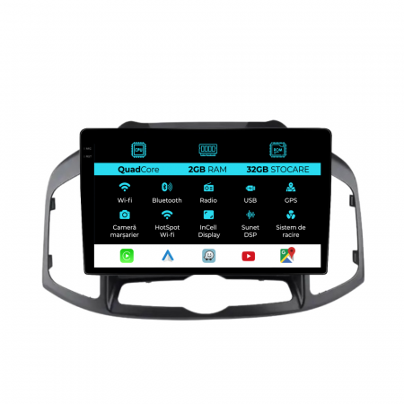 Captiva (2012 - 2014) - Navigatie Dedicata Chevrolet Captiva (2011-2016), Incell 10Inch, 2Gb Ram, 32Gb Stocare, Carplay