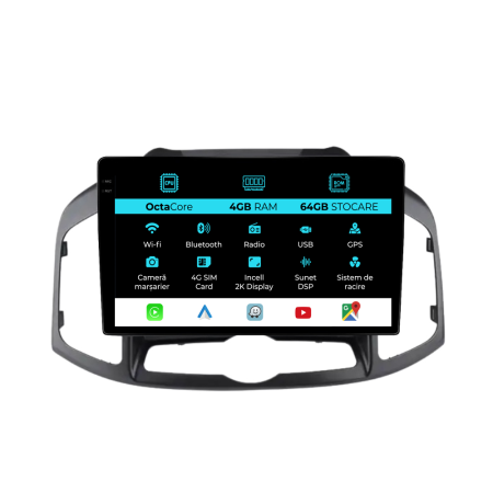 Captiva (2012 - 2014) - Navigatie Dedicata Chevrolet Captiva (2011-2016), 2K, 4Gb Ram, 64Gb Stocare, Carplay