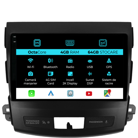 C-Crosser (2007 - 2012) - Navigatie Dedicata Citroen C-Crosser (2007-2012), 2K, 4Gb Ram, 64Gb Stocare, Carplay