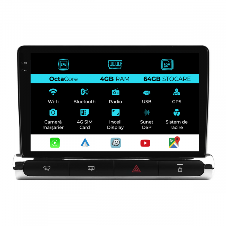 C3 Aircross (2017- 2023) - Navigatie Dedicata Citroen C3 Aircross I (2017-2023), 9Inch, 4Gb Ram, 64Gb Stocare, Carplay