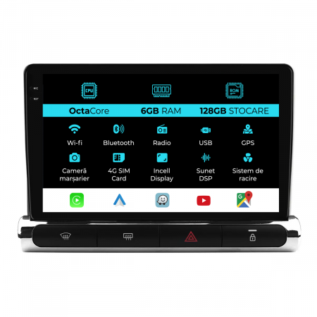 C3 Aircross (2017- 2023) - Navigatie Dedicata Citroen C3 Aircross I (2017-2023), 9Inch, 6Gb Ram, 128Gb Stocare, Carplay