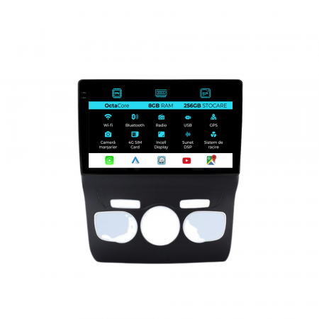 DS4 (2010 - 2018) - Navigatie Dedicata Citroen DS4 (2010-2018), 9Inch, 8Gb Ram, 256Gb Stocare, Carplay