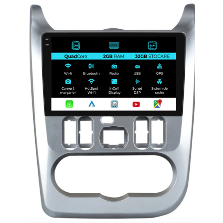 Navigatii Dedicate - Navigatie Dedicata Dacia Logan (2008 - 2013), 9 Inch, 2Gb Ram, 32Gb Stocare, Android Auto, Carplay