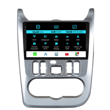 Navigatii Dedicate - Navigatie Dedicata Dacia Duster (2008 - 2013), QuadCore, 9 Inch, 4Gb Ram, 64Gb Stocare, Android Auto, Carplay