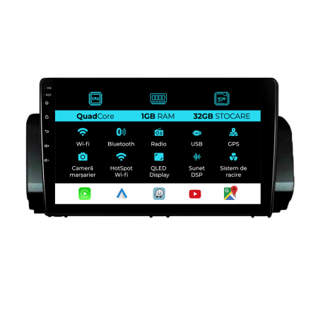 Sandero 3 (2021 - 2023) - Navigatie Dedicata Dacia Logan/Sandero/Jogger (2021-2023), 9Inch, 1Gb Ram, 32Gb Stocare, Carplay