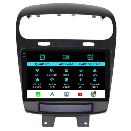 Dogde - Navigatie Dedicata Dodge Journey (2012-2020),QuadCore, 9Inch, 4Gb Ram, 64Gb Stocare, Carplay