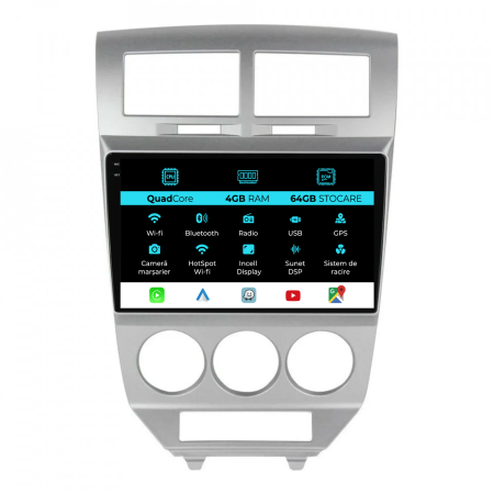 Dogde - Navigatie Dedicata Dogde Caliber (2006-2010),QuadCore, 9Inch, 4Gb Ram, 64Gb Stocare, Carplay