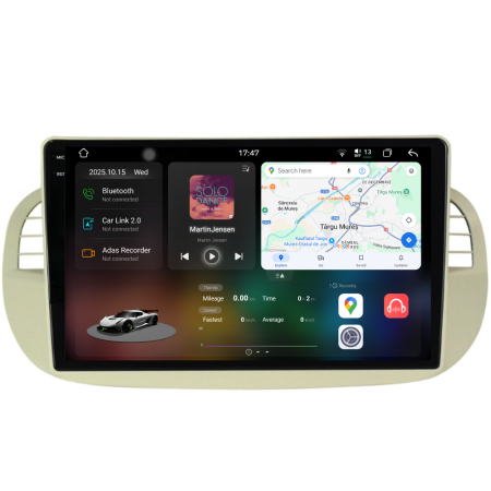 500 (2007 - 2015) - Navigatie Dedicata Fiat 500 (2007-2015), 2K, 12Gb Ram, 256Gb Stocare, Carplay