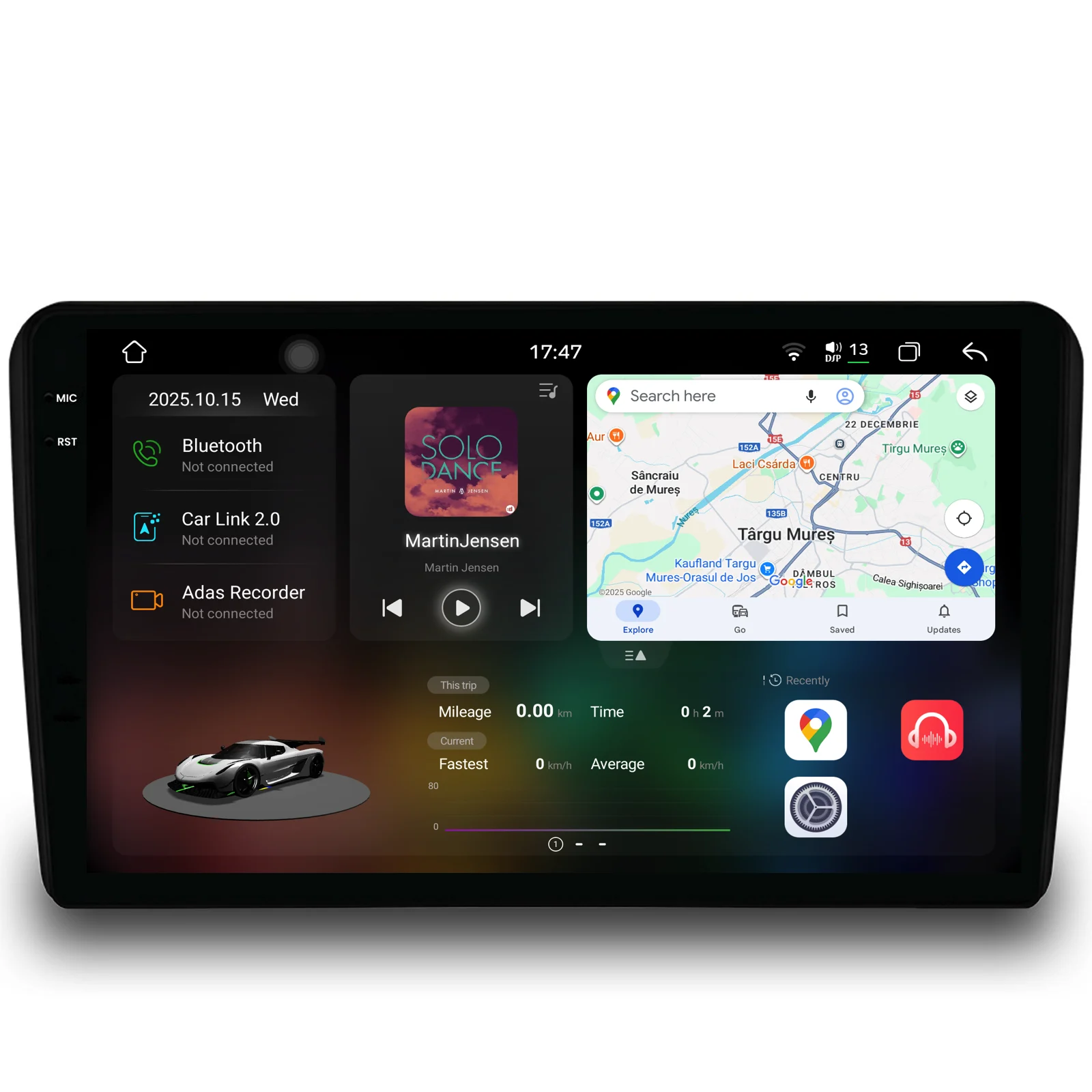 500 (2016 - 2019) - Navigatie Dedicata Fiat 500 (2015-2020), 2K, 12Gb Ram, 256Gb Stocare, Carplay