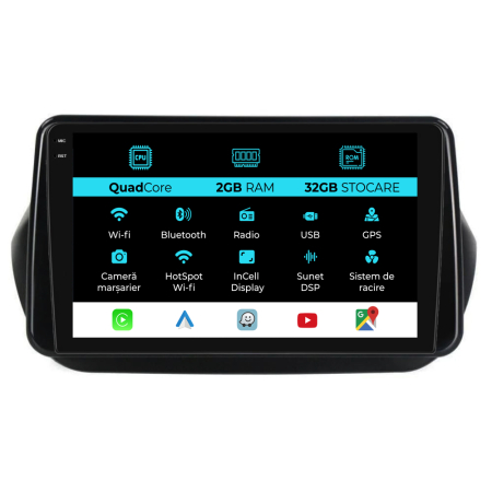 Navigatii Android - Navigatie Dedicata Citroen Nemo (2008-2017), 9Inch, 2Gb Ram, 32Gb Stocare, Carplay