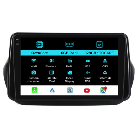 Navigatii Android - Navigatie Dedicata Citroen Nemo (2008-2017), 9Inch, 6Gb Ram, 128Gb Stocare, Carplay