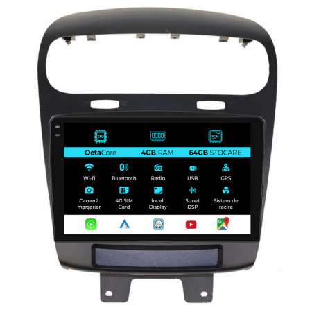 Freemont (2010-2016) - Navigatie Dedicata Fiat Freemont (2011-2020), 9Inch, 4Gb Ram, 64Gb Stocare, Carplay