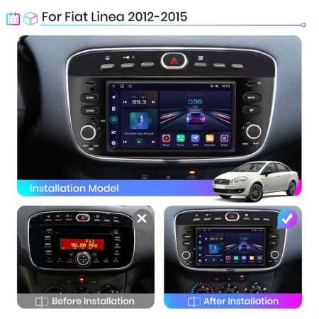 Navigatie Dedicata Fiat Linea, Punto (2012-2018), 7Inch, 2Gb Ram, 64Gb stocare, Carplay [1]