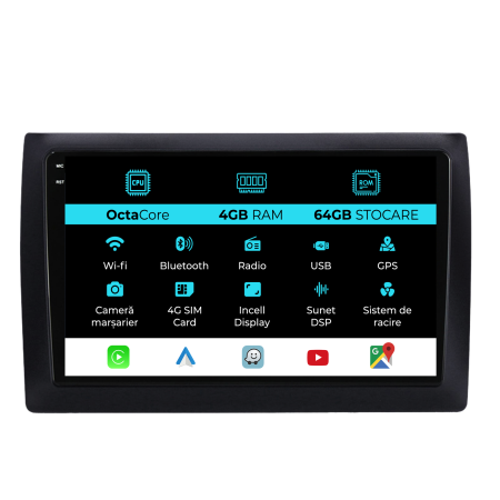 Stilo (2001-2010) - Navigatie Dedicata Fiat Stilo (2001-2011), 9Inch, 4Gb Ram, 64Gb Stocare, Carplay