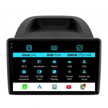 Ecosport (2017 - 2025) - Navigatie Dedicata Ford Ecosport (2017-2025), 9Inch, 8Gb Ram, 256Gb Stocare, Carplay