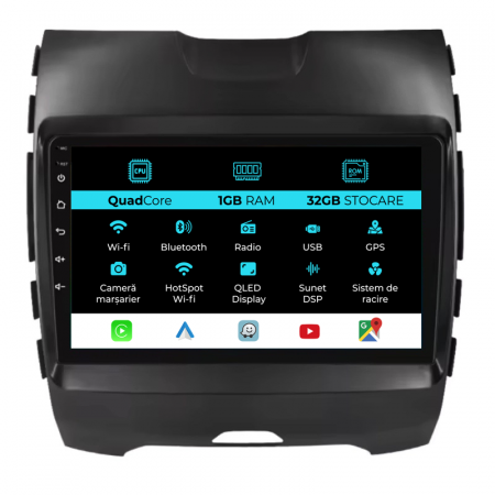Edge (2015 - 2021) - Navigatie Dedicata Ford Edge (2015 - 2021), 9Inch, 1Gb Ram, 32Gb Stocare, Carplay