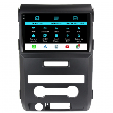 F150 (2008 - 2014) - Navigatie Dedicata Ford F150 (2008-2014), 9Inch, 4Gb Ram, 64Gb Stocare, Carplay