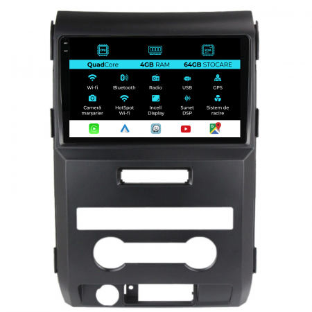 F150 (2008 - 2014) - Navigatie Dedicata Ford F150 (2008-2014),QuadCore, 9Inch, 4Gb Ram, 64Gb Stocare, Carplay