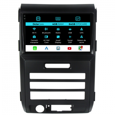 F150 (2008 - 2014) - Navigatie Dedicata Ford F150 (2008-2014), 9Inch, 4Gb Ram, 64Gb Stocare, Carplay
