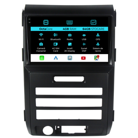 F150 (2008 - 2014) - Navigatie Dedicata Ford F150 (2008-2014), 2K, 4Gb Ram, 64Gb Stocare, Carplay