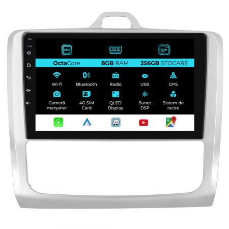 Focus (2004 - 2012) - Navigatie Dedicata Ford Focus (2004-2012), 9Inch, 8Gb Ram, 256Gb Stocare, Carplay
