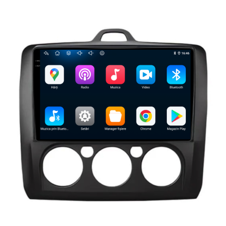 Navigatie Dedicata Ford Focus (2004-2012),QuadCore, 9Inch, 4Gb Ram, 64Gb Stocare, Carplay, Clima manuala [4]