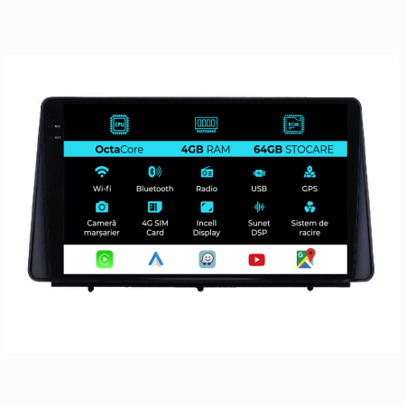 Focus (2018 - 2024) - Navigatie Dedicata Ford Focus (2018-2024), 9Inch, 4Gb Ram, 64Gb Stocare, Carplay