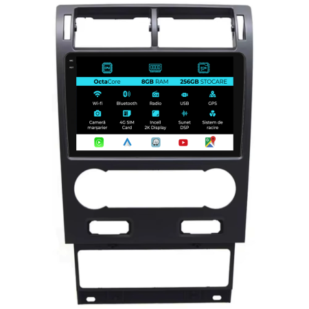 Mondeo (2000 - 2007) - Navigatie Dedicata Ford Mondeo 3 (2000-2007), 2K, 8Gb Ram, 256Gb Stocare, Carplay
