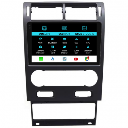 Mondeo (2000 - 2007) - Navigatie Dedicata Ford Mondeo 3 (2000-2007), 9Inch, 6Gb Ram, 128Gb Stocare, Carplay