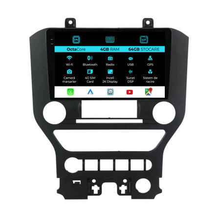 Mustang (2014-2021) - Navigatie Dedicata Ford Mustang (2014-2021), 2K, 4Gb Ram, 64Gb Stocare, Carplay