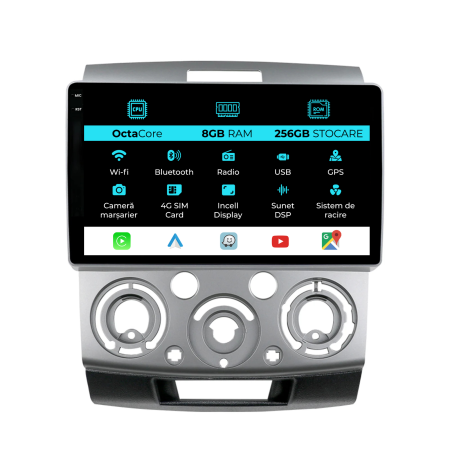 Ranger (2007-2012) - Navigatie Dedicata Ford Ranger (2005-2011), 9Inch, 8Gb Ram, 256Gb Stocare, Carplay