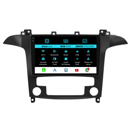 S-MAX (2006 - 2015) - Navigatie Dedicata Ford S-Max (2006 - 2015), 2K, 8Gb Ram, 256Gb Stocare, Carplay, Clima automata