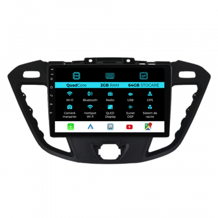Transit (2012 - 2018) - Navigatie Dedicata Ford Transit (2012 - 2018), 9 Inch, 2Gb Ram, 64Gb stocare, Carplay