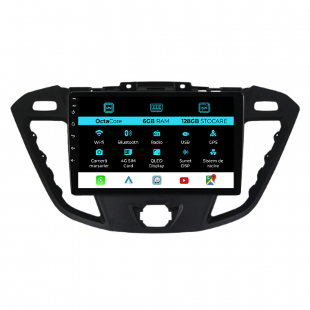 Transit (2012 - 2018) - Navigatie Dedicata Ford Transit (2012 - 2018), 9 Inch, 6Gb Ram, 128Gb stocare, Carplay