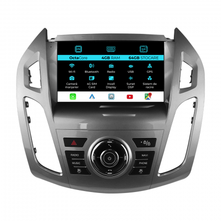 Transit Connect (2013 - 2022) - Navigatie Dedicata Ford Transit / Tourneo Connect (2013-2019), 9Inch, 4Gb Ram, 64Gb Stocare, Carplay
