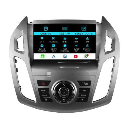 Transit Connect (2013 - 2022) - Navigatie Dedicata Ford Transit / Tourneo Connect (2013-2019), 2K, 4Gb Ram, 64Gb Stocare, Carplay