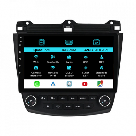 Accord VII (2003 - 2008) - Navigatie Dedicata Honda Accord VII (2003 - 2008), 10Inch, 1Gb Ram, 32Gb Stocare, Carplay