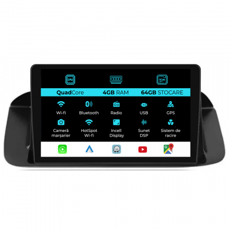 Accord VIII (2008 - 2013) - Navigatie Dedicata Honda Accord VIII (2008-2012),QuadCore, 9Inch 4Gb Ram, 64Gb Stocare, Carplay