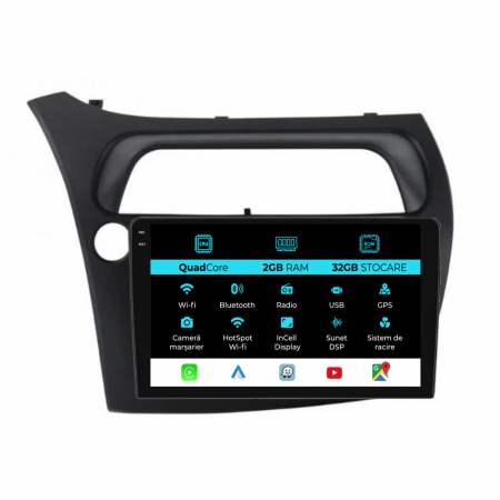 Civic VIII Hatchback (2006 - 2011) - Navigatie Dedicata Honda Civic VII Hatchback (2006-2011), 9Inch, 2Gb Ram, 32Gb Stocare, Carplay