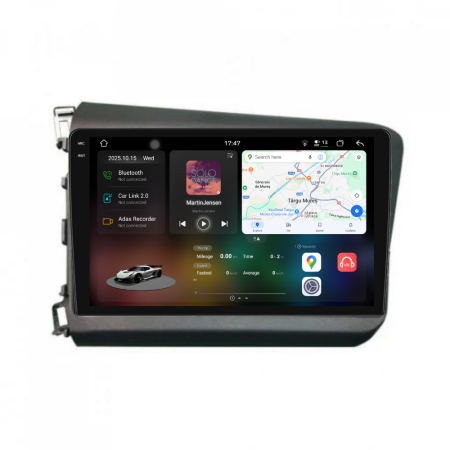 Civic IX Sedan  (2011 - 2015) - Navigatie Dedicata Honda Civic IX Sedan (2011-2015), 2K, 12Gb Ram, 256Gb Stocare, Carplay