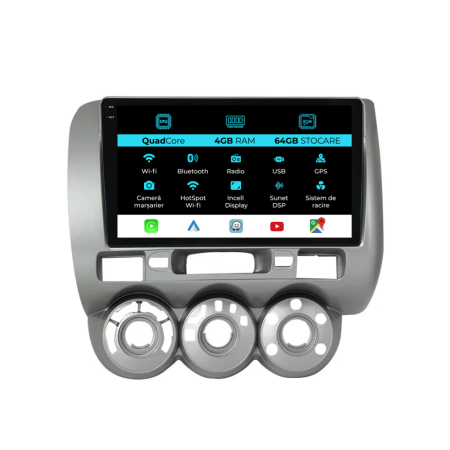 Jazz City (2002-  2007) - Navigatie Dedicata Honda Jazz City (2002-2007),QuadCore, 9Inch, 4Gb Ram, 64Gb Stocare, Carplay