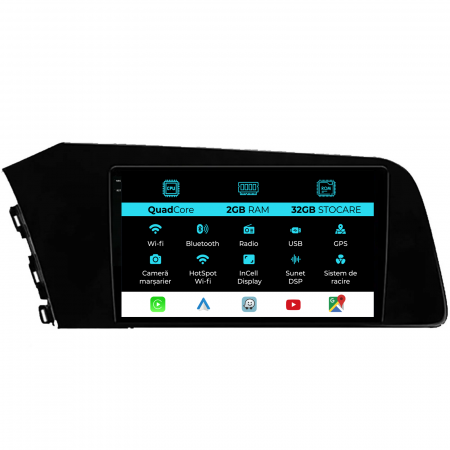 Elantra (2020-2025) - Navigatie Dedicata Hyundai Elantra (2020-2025), 9Inch, 2Gb Ram, 32Gb Stocare, Carplay