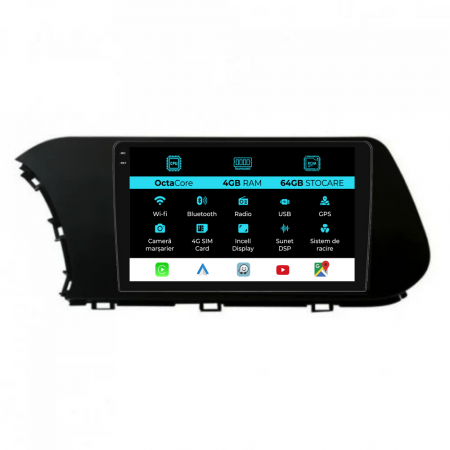 I20 (2020 - 2025) - Navigatie Dedicata Hyundai i20 Bayon (2020-2025), 9Inch, 4Gb Ram, 64Gb Stocare, Carplay